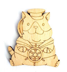 Виріб художній з деревини 2-157 Кіт моряк "Ідейка"