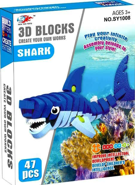 конструктор об'ємний (SY1008) м'який акула 47 деталей Ціна (цена) 132.00грн. | придбати  купити (купить) конструктор об'ємний (SY1008) м'який акула 47 деталей доставка по Украине, купить книгу, детские игрушки, компакт диски 0