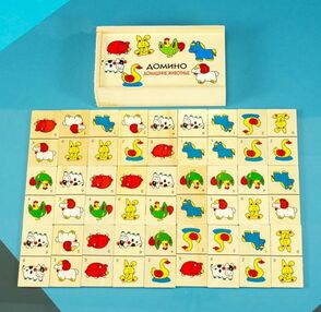 доміно дерев'яне 1-8920 домашні тварини рос.