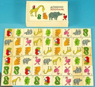 доміно дерев'яне 1-8920 зоопарк рос.