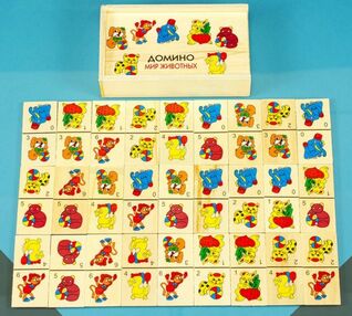 доміно дерев'яне 1-8920 світ тварин рос.