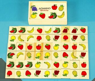доміно дерев'яне 1-8920 фрукти  рос.