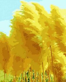 Розпис по номерах 40х50 DY353 Жовті пір'їнки "Strateg"