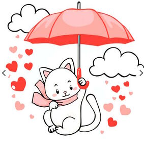 Розпис по номерах 30х30 15568-АС Котик з парасолькою "Art Craft" арт крафт