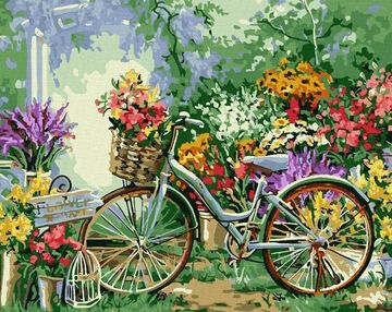 Розпис по номерах 40х50 12501-АС Велосипед у квітах "Art Craft" арт крафт