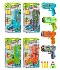 пістолет 6886-3 м'які кулі- присоски кульки 4 кольори