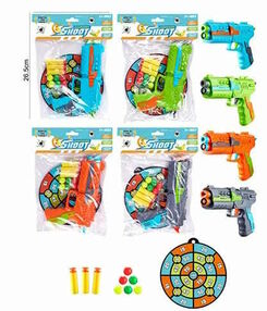 набір з мішенню 6886-6 мішень кульки м'які кулі - присоски 4 кольори