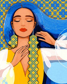 Розпис по номерах 40х50 КНО2581 Вишукана українка "Ідейка"