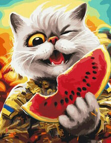 Розпис по номерах 40х50 BS53410 Котик в Херсоні brushme Брашми