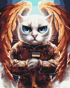 Розпис по номерах 40х50 BS53421 Котик Ангел brushme Брашми