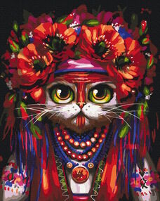 Розпис по номерах 40х50 BS53461 Киця Мотанка brushme Брашми