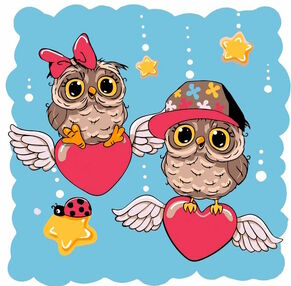Розпис по номерах 30х30 15558-АС Закохані совенята "Art Craft" арт крафт