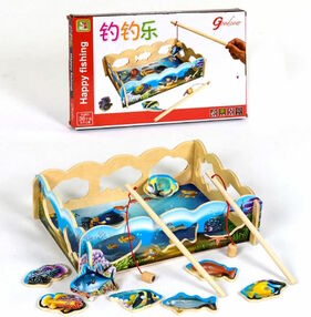 рибалка дерев'яна магнітна с 39339