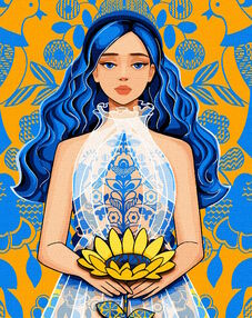 Розпис по номерах 40х50 КНО2586 Золота квітка "Ідейка"