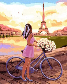 Розпис по номерах 40х50 КНО2607 Романтика  в Парижі "Ідейка"