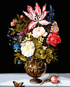 Розпис по номерах 40х50 КНО3224 Квітуча композиція "Ідейка"