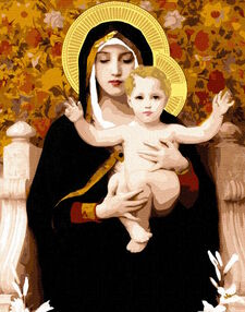 Розпис по номерах 40х50 КНО4905 Мадонна з ліліями "Ідейка"