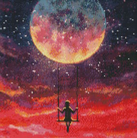 Алмазна мозаїка 40х40 АМО7288 Космічні гойдалки "Ідейка"