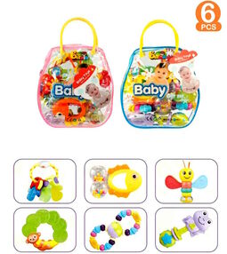 брязкальце прорізувач гризунок 6 штук 2 кольори сумочка 6616