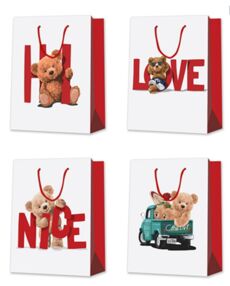 подарунковий пакет 31 х 42 х 12 см ведмедик