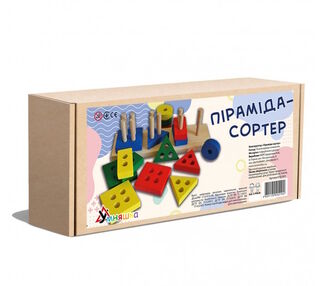 дерев'яна гра піраміда-сортер пд-003 дерев'яна гра піраміда-сортер пд-003