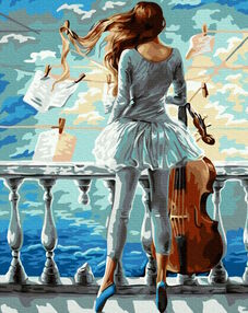 Розпис по номерах 40х50 BS22303 Музична дівчинка