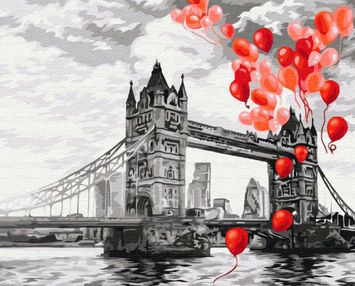 Розпис по номерах 40х50 BS51704 Повітряні кульки над Тауерським мостом brushme Брашми