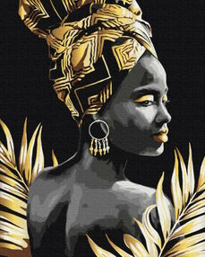 Розпис по номерах 40х50 BS52872 Жіночність Золота фарба brushme Брашми