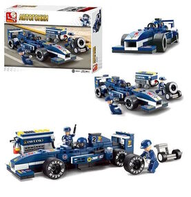 конструктор sluban автоперегони машинка фігурки 2 штуки 196 деталей m38-b0351