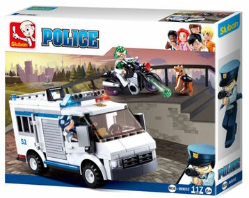 конструктор sluban police машина мотоцикл фігурки 117 деталей m38-b0652