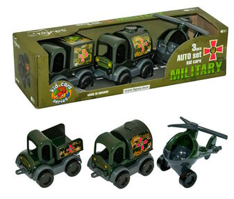 набір транспорту 3 штуки військовий Kid cars 39998