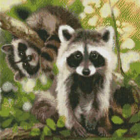 Алмазна мозаїка 40х40 АМО7367 Смугасті друзі "Ідейка"