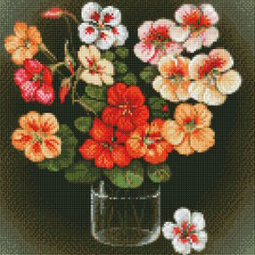 Алмазна мозаїка 40х40 АМО7499 Настурції "Ідейка"