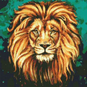 Алмазна мозаїка 40х40 АМО7505 Розкішний лев "Ідейка"