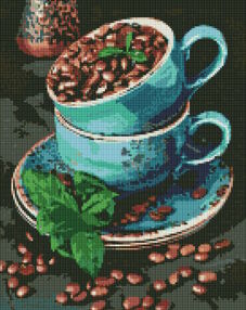 Алмазна мозаїка 40х50 АМО7486 Ароматні кавові зерна "Ідейка"