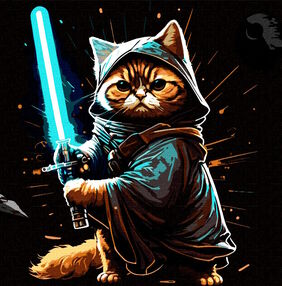 Розпис по номерах 40х40 КНО4484 Кіт воїн "Ідейка"