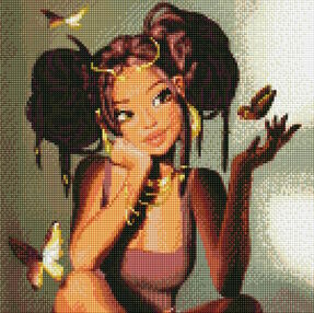 Алмазна мозаїка 40х40 АМО7356 Золоті метелики "Ідейка"