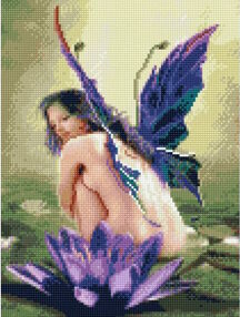 Алмазна мозаїка 30х40 HX009 Дівчина-метелик "Strateg"