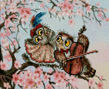 Алмазна мозаїка 30х40 HX074 Совушки "Strateg"