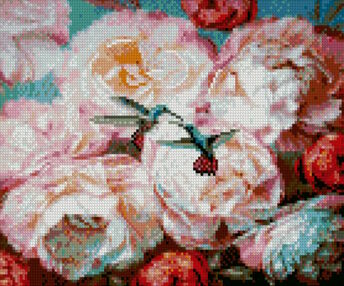 Алмазна мозаїка Ніжність піонів "Strateg" розмір 30х40 артикул HX085