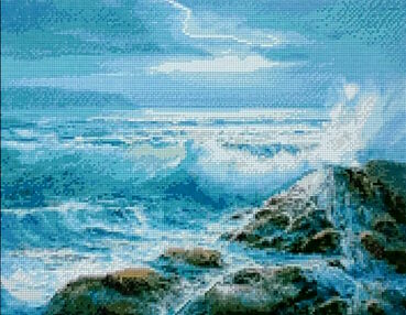 Алмазна мозаїка 40х50 D0040 Хвилі моря "Strateg"