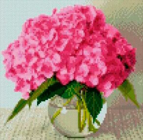 Алмазна мозаїка 30х30 CA-0035 Гортензія у вазі "Strateg"