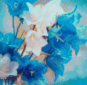 Алмазна мозаїка 30х30 CA-0038 Блакитні квіточки "Strateg"