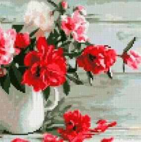 Алмазна мозаїка 30х30 CA-0043 Червоні пелюстки "Strateg"