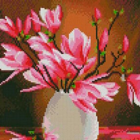 Алмазна мозаїка 30х30 CA-0046 Магнолія у вазі "Strateg"