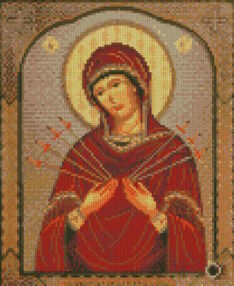 Алмазна мозаїка 30х40 HX468 Семистрільна ікона Божої Матері "Strateg"