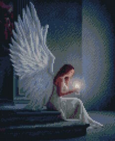 Алмазна мозаїка 30х40 HX470 Дівчина-ангел "Strateg"