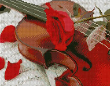 Алмазна мозаїка 30х40 HX472 Троянда скрипаря "Strateg"
