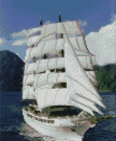 Алмазна мозаїка 30х40 HX491 Білі вітрила "Strateg"