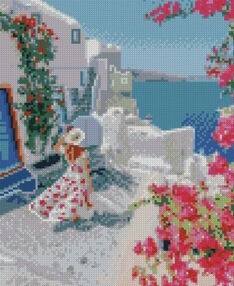 Алмазна мозаїка 30х40 HX513 Дівчина на прогулянці "Strateg"